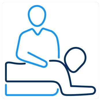 massage icon concept in blue bold line color vector